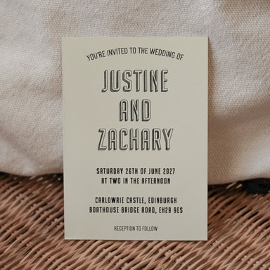 Totally Vintage Black Wedding Invitation on Cream Card